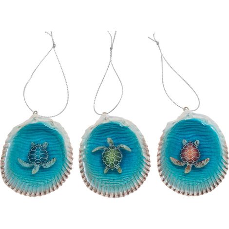 Coquille de tortue décorative 3 unités, accessoire nautique pour cadeaux et décoration de la maison, style maritime