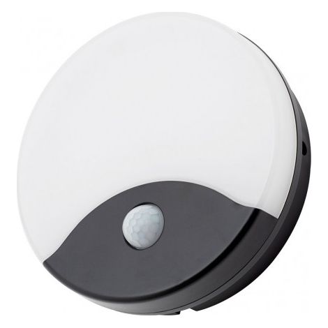 Litecraft Alford Wall Light Outdoor Round Integrated LED Bulkhead With PIR Motion Sensor - Black (1/5)