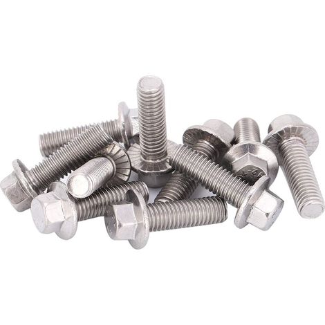 10 pièces vis à bride hexagonale, vis à bride hexagonale boulons de fixation avec acier inoxydable M8 SS304 pour appareils et meubles de bureau à domicile(M825) (1/5)