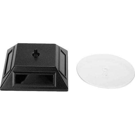 Présentoir à Bijoux Solaire Rotatif, Plateau Tournant à 360 Degrés pour Montres Téléphones Petits Accessoires en Plastique Blanc or 9 Cm de Diamètre (BLACK) (1/5)
