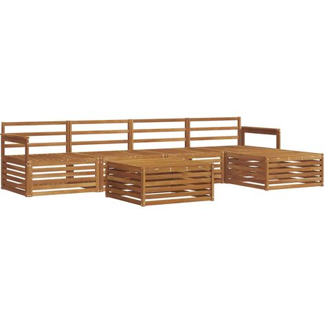 Conjunto de sofás de exterior 6 uds. Natural vidaXL (1/5)