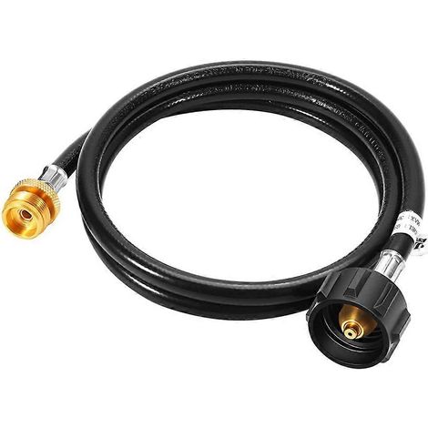 Tuyau adaptateur QCC pour bouteilles de propane, longueur 1,8 m (6 pi), pour une connexion facile (de 9 kg à 0,5 kg). Idéal pour la cuisine en plein air et le camping. (1/5)