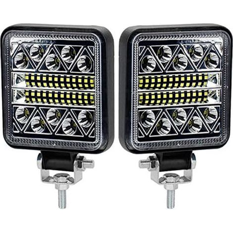 Lot de 2 phares de travail LED 102 W, 15 000 lm, feux de recul LED 12 V, pour voiture, tracteur, bateau, camion 12-24 V (1/5)