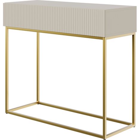 Selsey VELDIO - Console - 90 cm - taupe (grigio-beige) con piedini dorati (1/5)