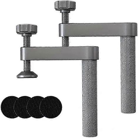 Lot de 2 serre-joints d'établi avec patin antidérapant, pince de serrage de 19 mm, serre-joints de table réglables en aluminium pour Wo js (1/5)