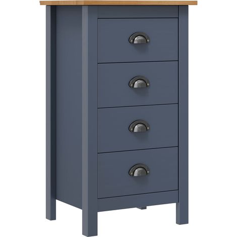 vidaXL Sideboard "Hill" Grey 46x35x80 cm Solid Pine Wood