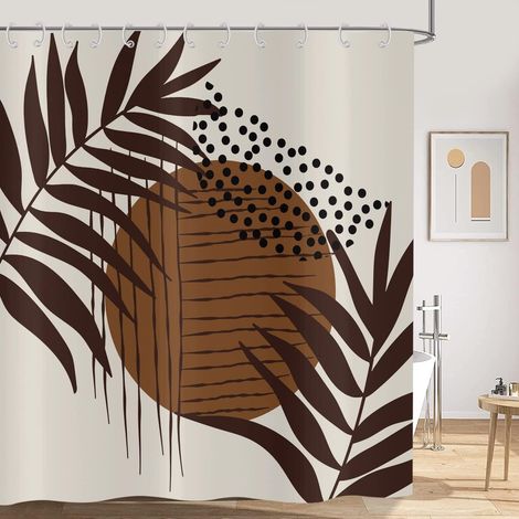 1 Rideau De Douche, Polyester Imperméable, Design Boho Abstrait, 180x180cm, Pour Salle De Bain (1/5)