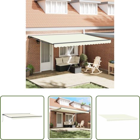 Sonnenschutz -  Markisenrahmen Creme 450 x 300 cm Polyester mit PU-Beschichtung (1/5)