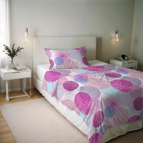 Housse de Couette en Coton et Fibres recyclées, lit Simple, modèle : loira, confectionné en Italie (1/5)