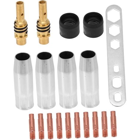 19pièces Kit De Soudage Mig Avec Buse Et Kit De Torche Contact Et Embout Pour Soudage (1/5)