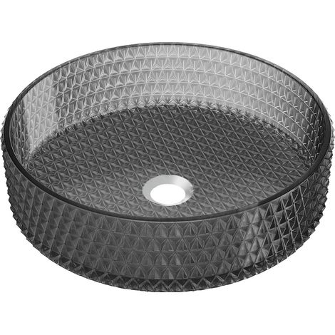 Mexen Aura lavabo à comptoir en verre 39 x 39 cm, Noir - 24013970 (1/5)