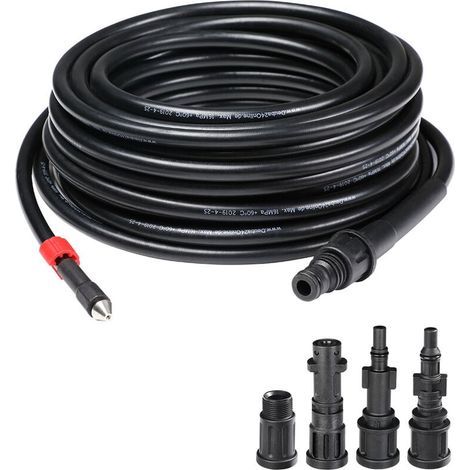Cyslmuk – Tuyau de déboucheur de canalisation flexible 10m – Tête de buse en acier inoxydable – Protection anti-torsion – Adaptateur inclus (1/5)