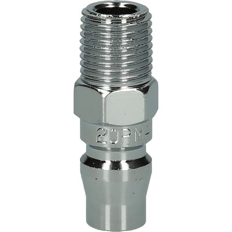 Nippolo di inserimento in metallo, 1/4"AG, Asia (1/2)