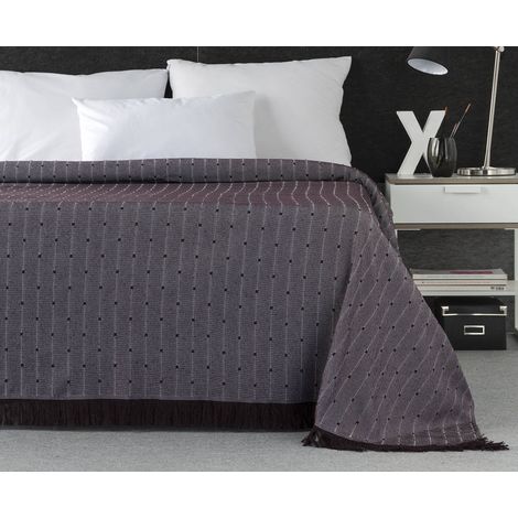Couette de canapé Polyvalente, Couvre-lit, Couverture Foulard, Plaid pour lit, Housse de canapé, Pratique et Doux Confortable. Coton Polyester. 230 x 240 cm. Couleur Marron (1/2)