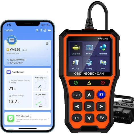 Scanner ODBS2 Bluetooth – Outil de diagnostic automobile – Écran couleur 2,8 pouces – Couverture moteurs, transmissions, ABS, SRS (1/5)
