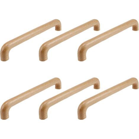 Poignées En Bois Massif, Poignées De Cuisine, Poignées De Porte, Poignées De Meubles, Poignées De Tiroir, Décoration Intérieure À Faire Soi-Même -208 Mm (Entraxe Des Trous 192 Mm)
