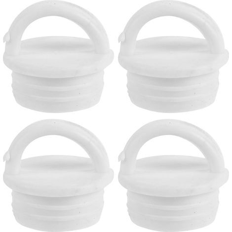Lot de 4 bouchons d'étanchéité en caoutchouc pour seau à serpillière, bouchons de rechange pour la sortie d'évacuation.-4.00X4.00X3.50CM-White (1/3)