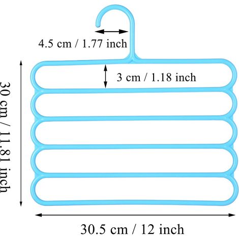 Présentoir à jeans 5 pièces, cintres pour pantalons, cintres pour jeans, 5 couches en plastique PP, antidérapants, cintres peu encombrants pour pantalons, foulards, cravates et serviettes (4 couleurs (1/4)