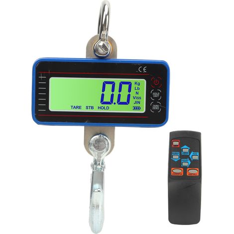 Balance de grue électronique 1000kg, robuste numérique portable avec télécommande sans fil, haute précision, couleur bleue. (1/5)