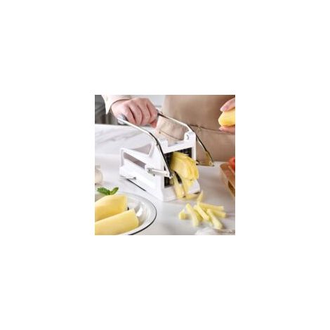 Coupe-frites multifonctionnel - Noir, ustensile de cuisine en acier inoxydable-Crezuo