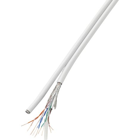 TRU COMPONENTS Duplex-Netzwerkkabel CAT 6 SF/UTP 4 x 2 x 0.196 mm² Weiß 50 m (1/2)