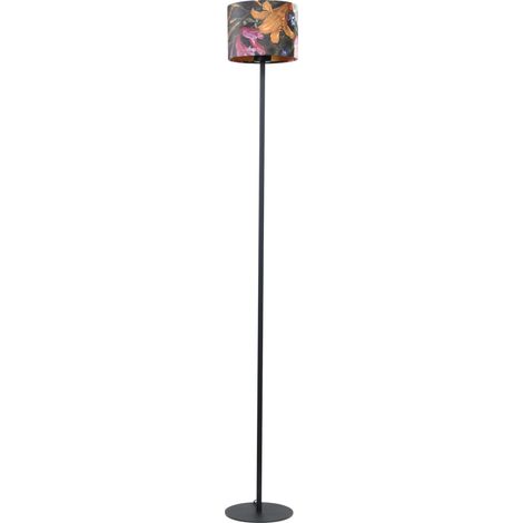Lampadaire noir Venus 150cm avec abat-jour Fleur - 1470-05-BL-130