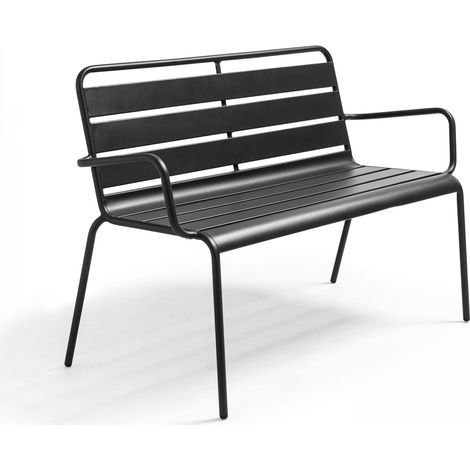 Banc de jardin en métal anthracite - Palavas (1/5)