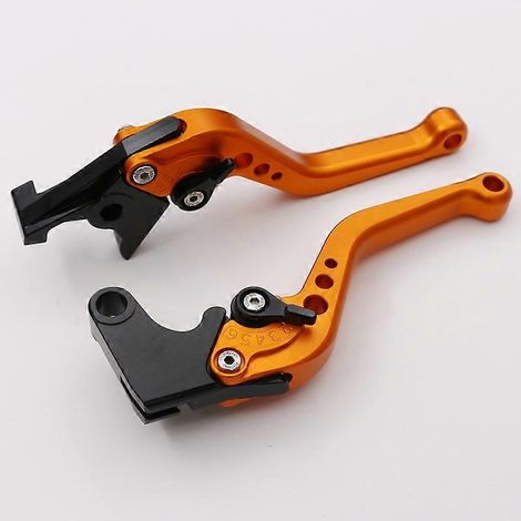 POUR MOTO YAMAHA FZ1 FAXER, GUIDON MODIFIÉ, POIGNÉE D'EMBRAYAGE, LEVIER DE KLAXON EN ALLIAGE D'ALUMINIUM (Orange 1) (1/5)
