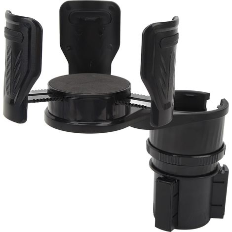Support Gobelet Voiture 2-en-1 Rotatif 360° Multifonction Porte-Bouteilles Double avec Boussole pour Véhicules Standard (1/5)