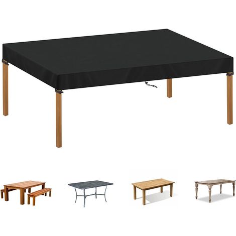 Gartentisch Abdeckung 180x100x15cm wasserdicht 420D Oxford schwarz (1/5)