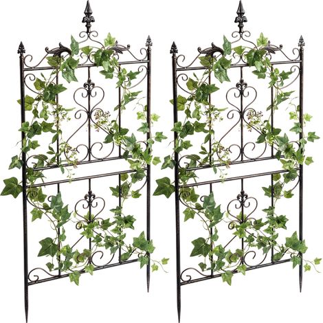 Set de 2 Celosías Myrte  Espaldera Decorativa de Metal para Plantas Trepadoras Bronce