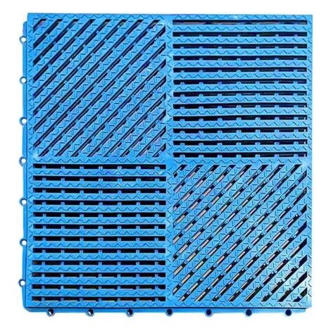 Tapis de drainage de piscine, tapis en caoutchouc imperméable et antidérapant adapté aux piscines, salles de douche, garages, zones pour animaux de compagnie, bleu clair, 3030cm (1/5)