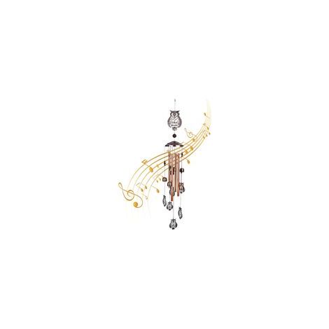 Carillon à vent hibou pour décoration intérieure et extérieure, carillon commémoratif aux sonorités profondes et mélodieuses, idéal pour la décoration de votre terrasse, porche, jardin ou cour. Cadeau (1/5)