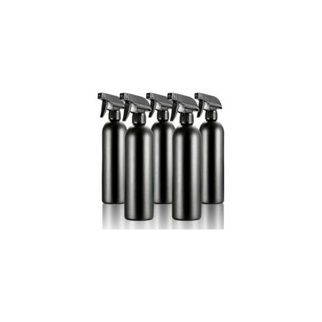 Paquete de 5 botellas pulverizadoras vacías de 500 ml, pulverizadores de agua, nebulizadores para plantas, flores de jardín (negro)