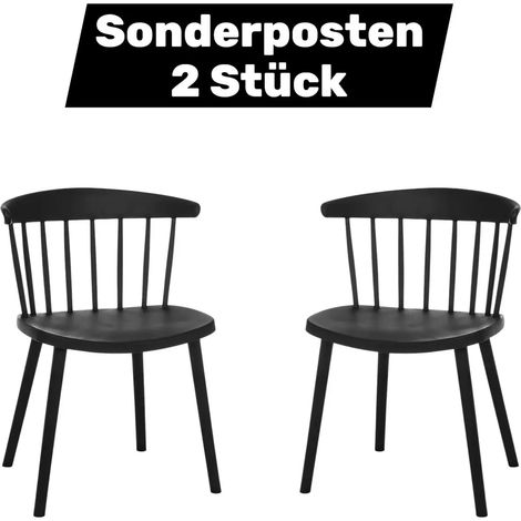 [GEBRAUCHT] B-Ware Hjh Living Artifo Rib Esszimmerstuhl Stuhl Schwarz 2 Stück