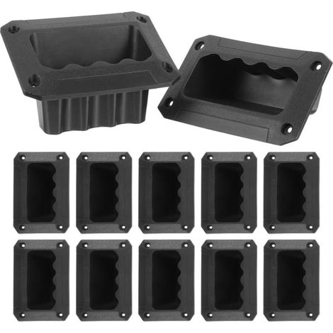 12 Pièces Poignées Latérales Encastrées en Plastique pour Caisson de Haut-Parleur Noir, Design Pratique et Esthétique, Adaptées aux Performances sur Scène (1/5)