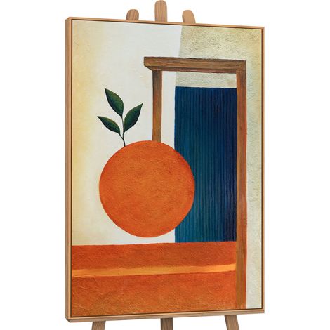 Gemälde Fruchtbare Balance Rahmen Eichefarben 120x80 cm (1/4)