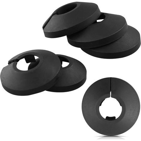 Lot de 6 de cache-tuyaux en plastique pour radiateur - Noir - Plaque de protection légère en plastique - Pour décoration murale de tuyaux (1/5)