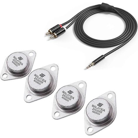 transistors de puissance audio NPN AF 2N3055 15 A 60 V, boîtier TO-3, câble audio jack 3,5 mm vers 2 RCA de 1 m (QAQ) (1/5)