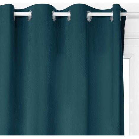 Rideau occultant « Dolce » en velours bleu canard, 140 x 260 cm - Atmosphera Interior Designer (1/5)