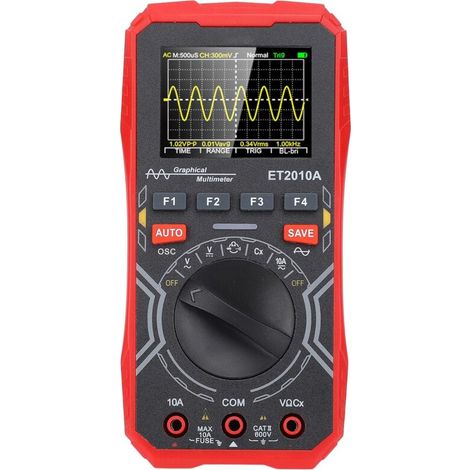 Oscilloscopio digitale portatile 2 in 1 con multimetro, frequenza di campionamento di 2,5 Msps, larghezza di banda di 1 MHz, 2,4 pollici (1/5)