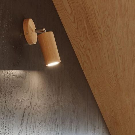SILAMP Applique murale orientable en bois pour ampoule GU10 (1/5)