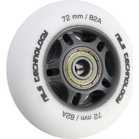 Juego de ruedas de PU blancas 72x24 82A y rodamientos ABEC-9