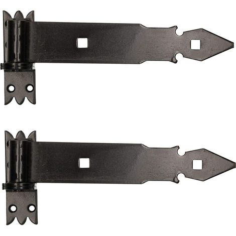 KOTARBAU Lot de 2 charnières de portail 250 mm - En acier inoxydable - Avec revêtement par poudre (1/5)