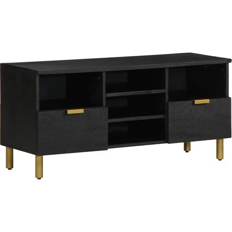 vidaXL Meuble TV noir 100x33x46 cm bois d'ingénierie (1/5)