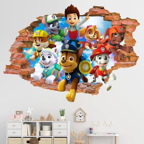 KLVGTIFS PU - Autocollant Sticker Mural 3D Chambre,Chein Autocollants Muraux,Chein Chambre Enfant,Décoration Chambre Enfant-C3 (1/4)