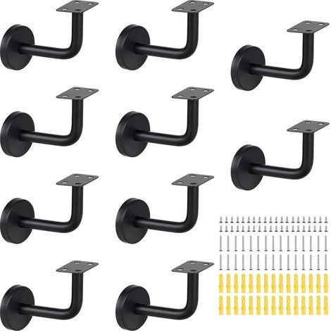 Support main courante Acier inoxydable supports de rampe main Supports de main courante d'escalier Support mural de rampe pour rampes d'escalier intérieures et extérieures (10Pcs) (1/5)