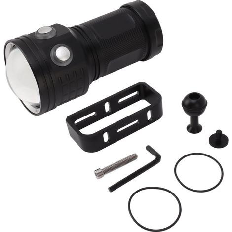 Luz de vídeo subacuática de 10.000 lm, resistente al agua con certificación IPX8, para buceo profesional hasta 100 m, iluminación auxiliar subacuática roja y azul. (1/5)