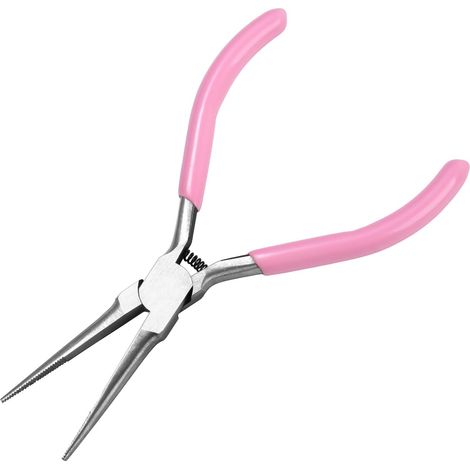 Pince à Bec Long Fin 13,5 cm avec Mâchoires Crantées et Ressort, Pince de Précision pour Bijoux, Modelage de Fil et Travaux Délicats (1/5)
