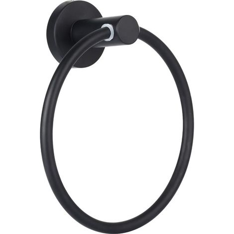 Porte-serviettes rond noir givré pour salle de bain-Online Store (1/5)